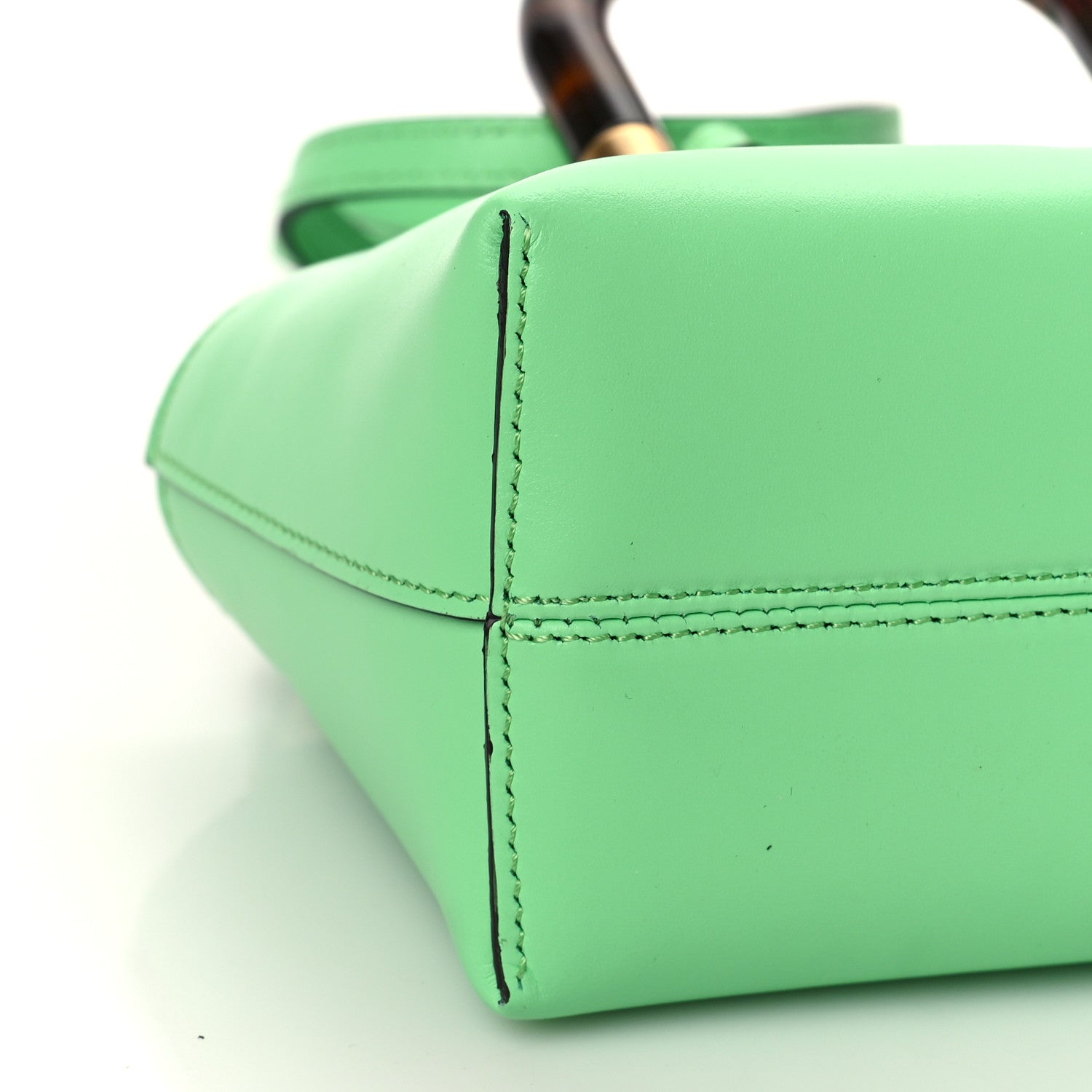 Fendi Vitello King Plexiglass Logo Embossed Mini By The Way Top Handle Boston Bag Edamame 7 of 8