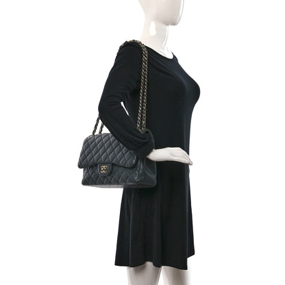 Chanel Lambskin Quilted Jumbo Double Flap Grey 2 of 10