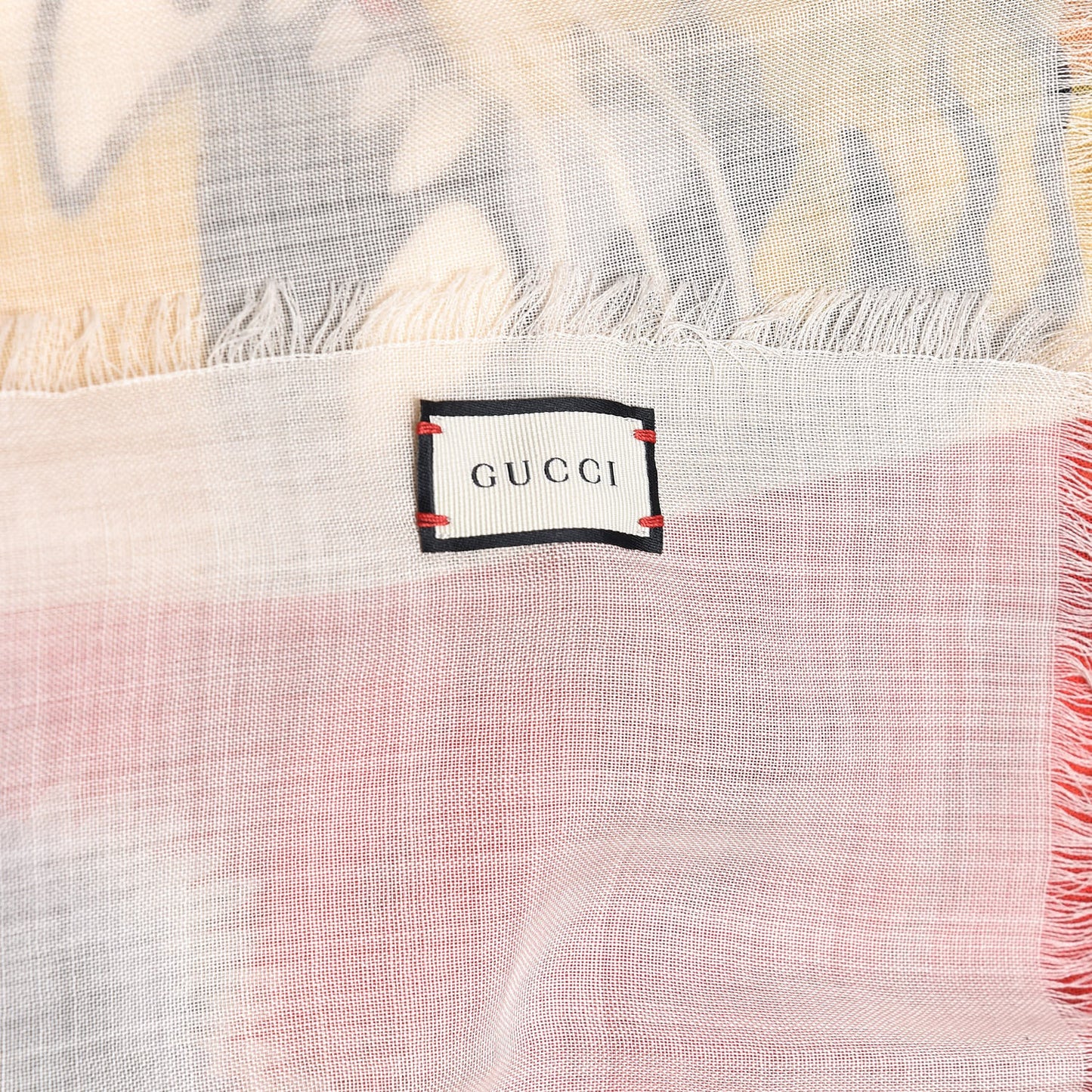 Wool Sylvie Tiger Square Scarf Sapphire Ivory