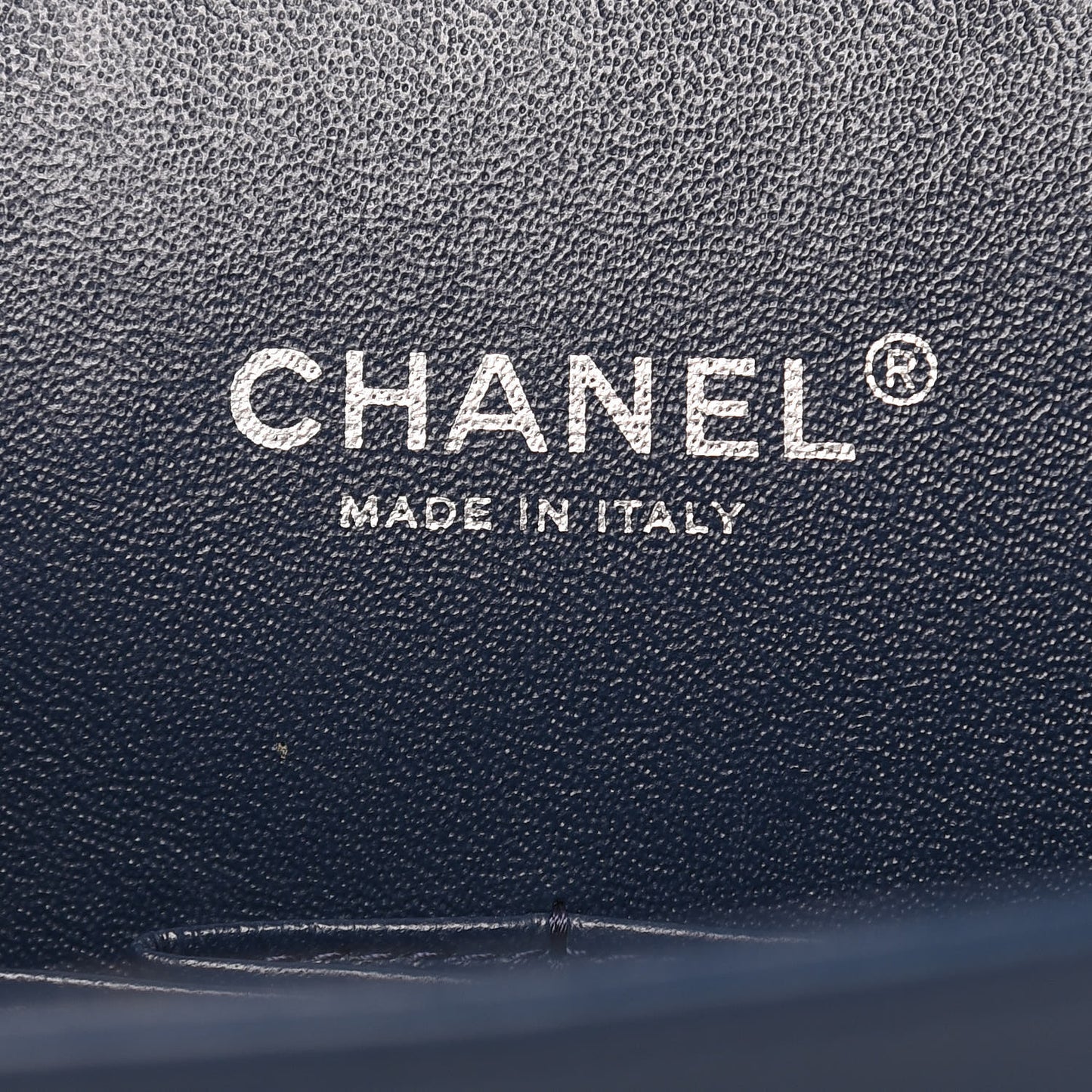 Patent Quilted Maxi Double Flap Navy Blue