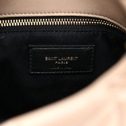 Saint Laurent Lambskin Quilted Toy Loulou Puffer Monogram Chain Satchel Nude Powder 7 of 9