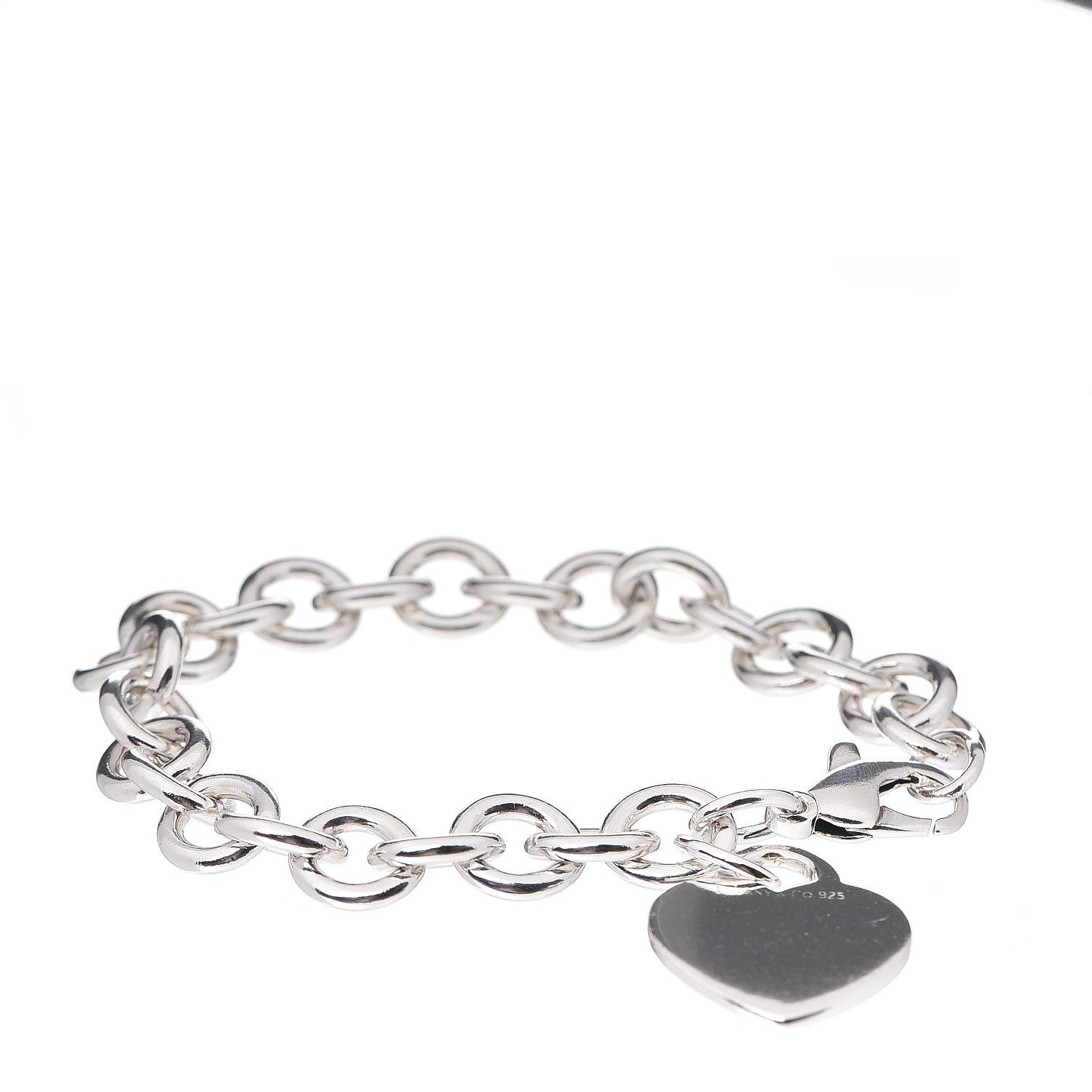 Tiffany Sterling Silver Heart Tag Charm Bracelet 1 of 3