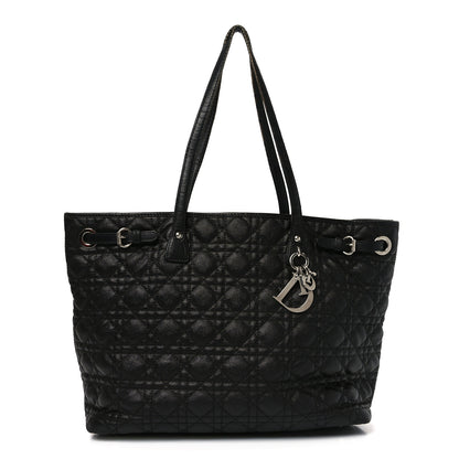Christian Dior Coated Canvas Cannage Small Panarea Tote Black 1 of 12