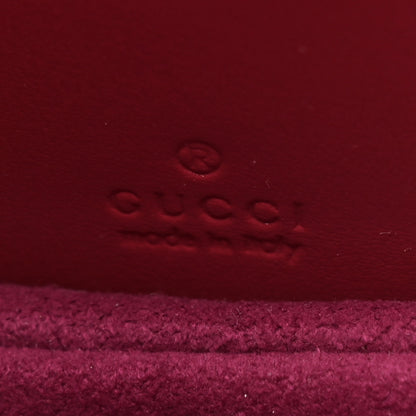 Gucci Moire Fabric Calfskin Rhinestone Monogram Monochrome Mini Bamboo 1947 Top Handle Chain Bag Dark Cherry Red 6 of 10