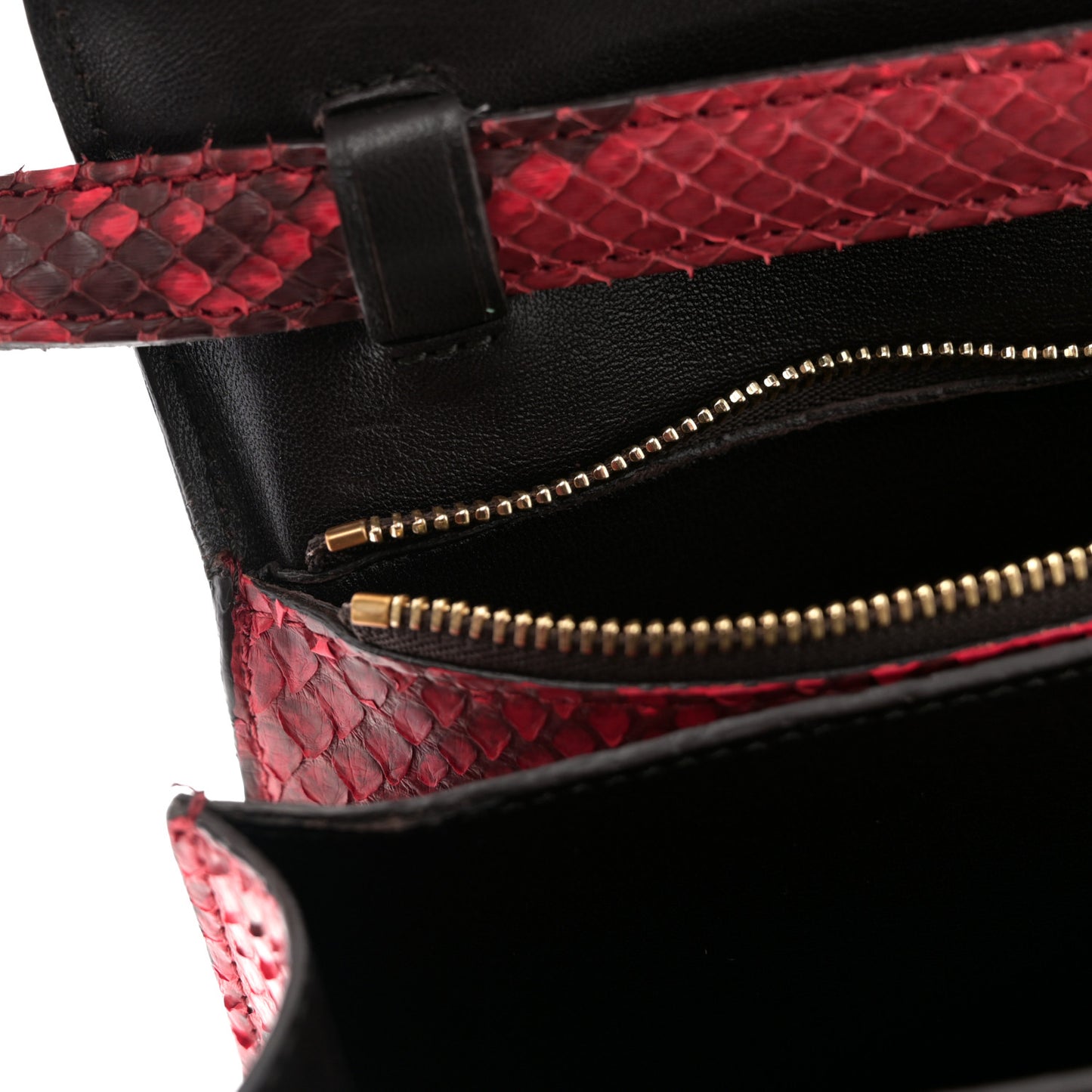 Snakeskin Medium Classic Box Flap Red