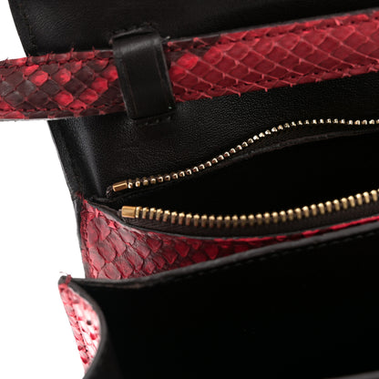 Celine Snakeskin Medium Classic Box Flap Red 10 of 12