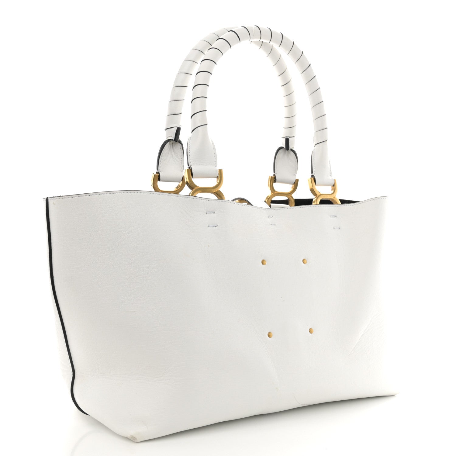 Chloe Calfskin Small Marcie Tote White 3 of 12