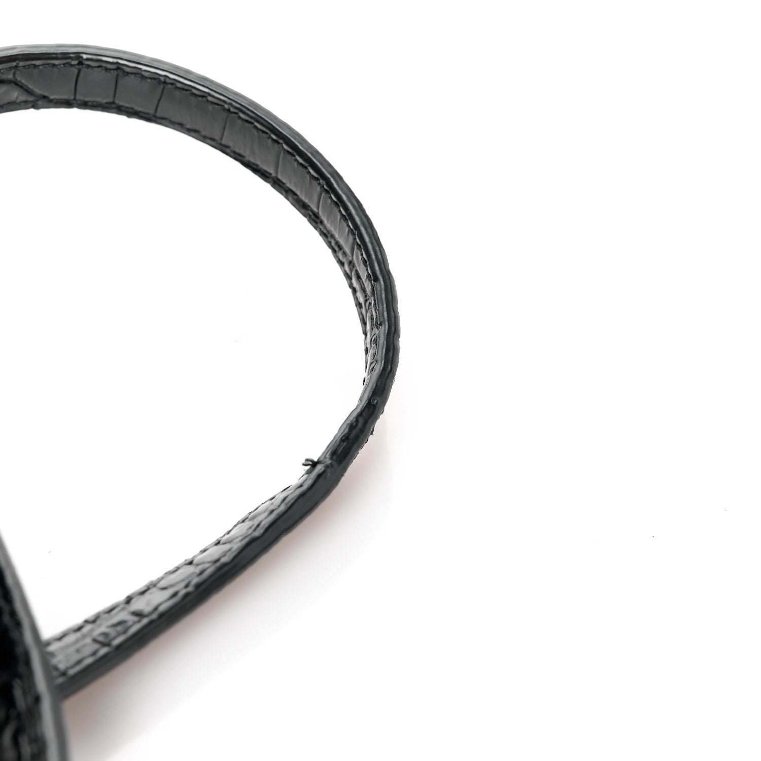 Saint Laurent Calfskin Crocodile Embossed Mini Classic Monogram Cassandra Top Handle Black 11 of 11