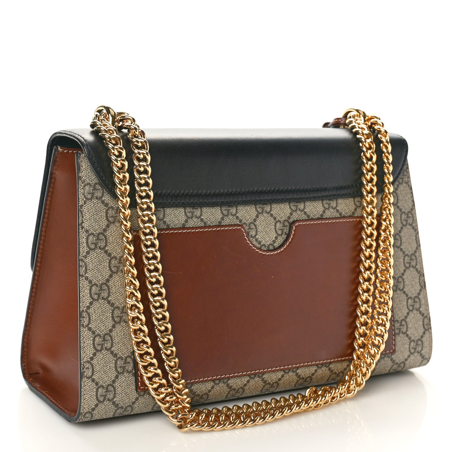 Gucci GG Supreme Monogram Calfskin Medium Padlock Shoulder Bag Beige Black Cuir 3 of 10
