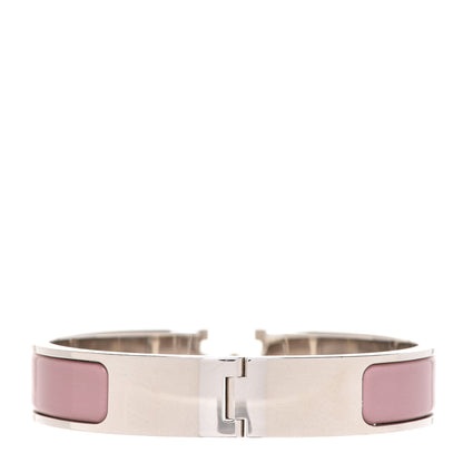 Hermes Enamel Narrow Clic Clac H Bracelet PM Bois De Rose 3 of 6
