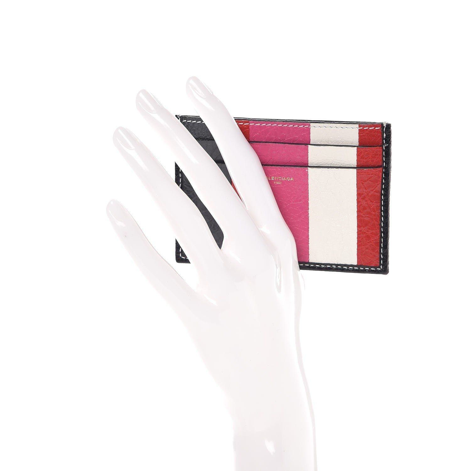 Balenciaga Agneau Arena Multicolore Multi Card Case Rose Gris White Black Rouge 2 of 7