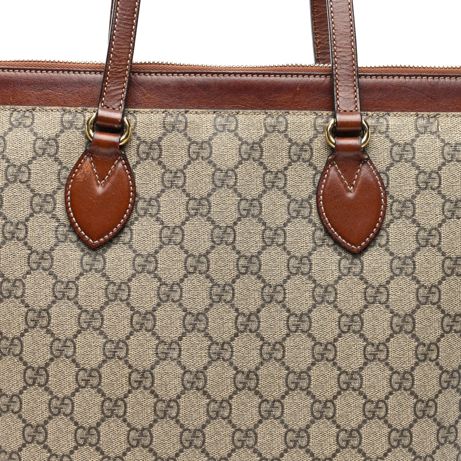 Gucci GG Supreme Monogram Medium Zippered Bucket Tote Beige Tuscany 8 of 14