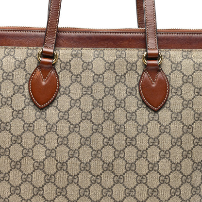 Gucci GG Supreme Monogram Medium Zippered Bucket Tote Beige Tuscany 8 of 14