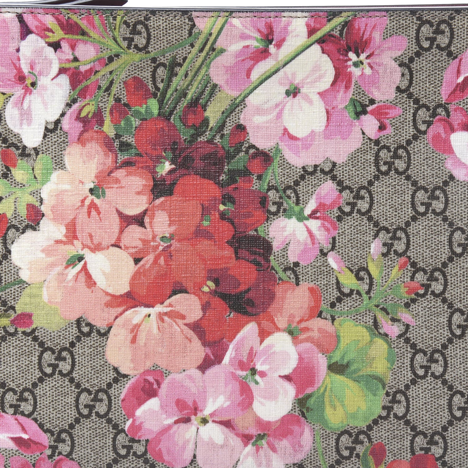 Gucci GG Supreme Monogram Blooms Large Cosmetic Case Beige Multicolor Dry Rose 6 of 8