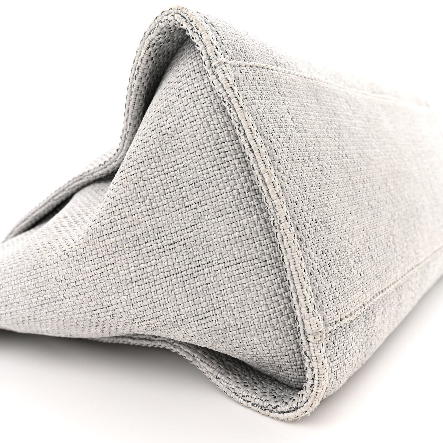 Woven Straw Raffia Medium Deauville Tote Grey