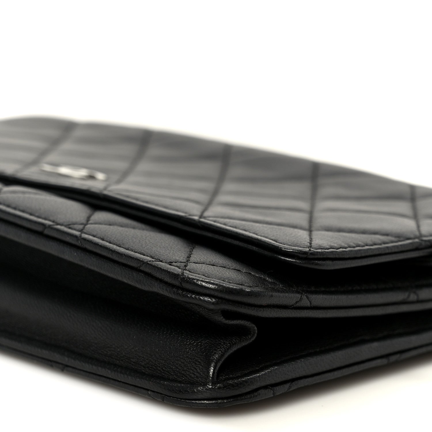Chanel Lambskin Quilted Wallet On Chain WOC Black 11 of 11