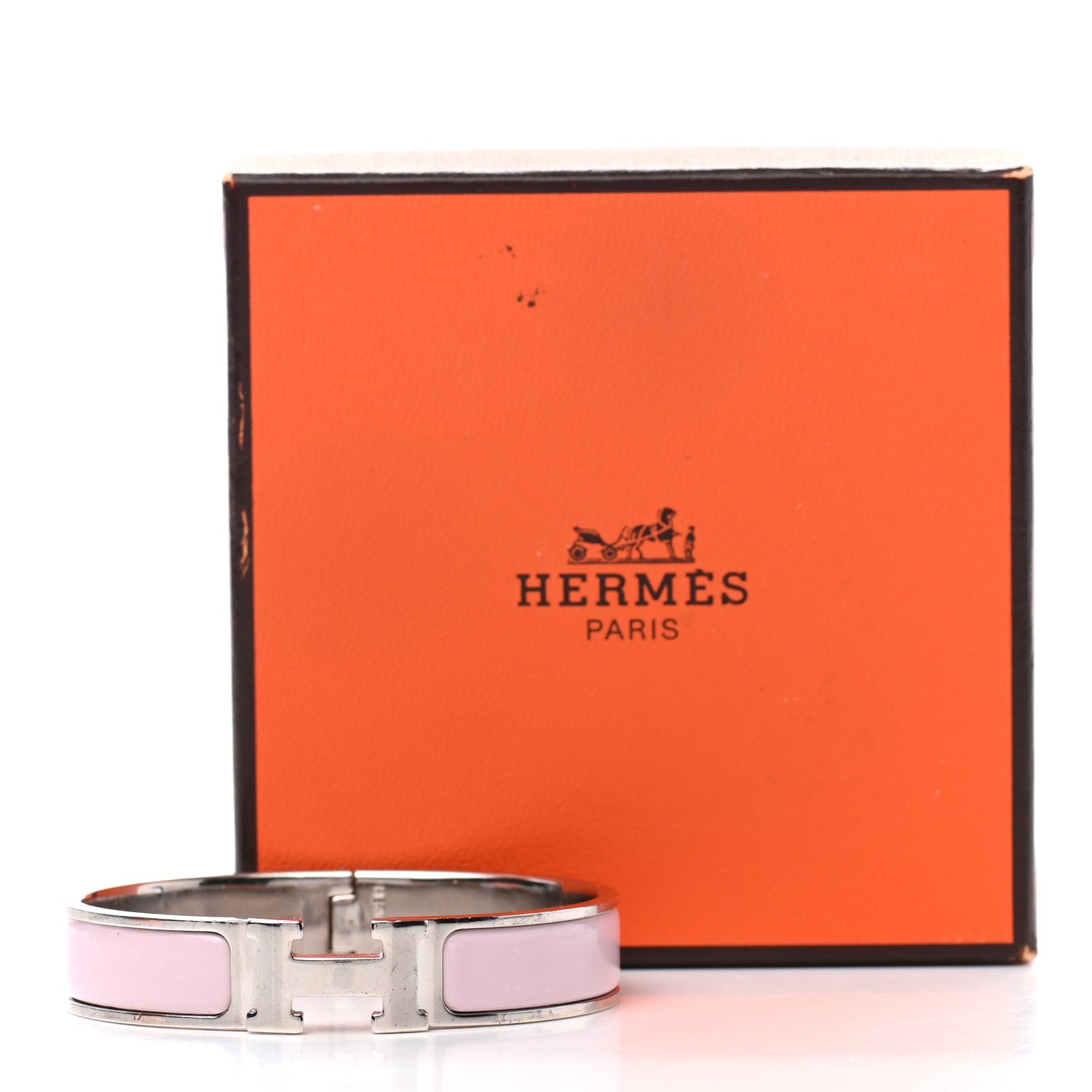 Hermes Enamel Narrow Clic Clac H Bracelet PM Rose Dragee 5 of 5