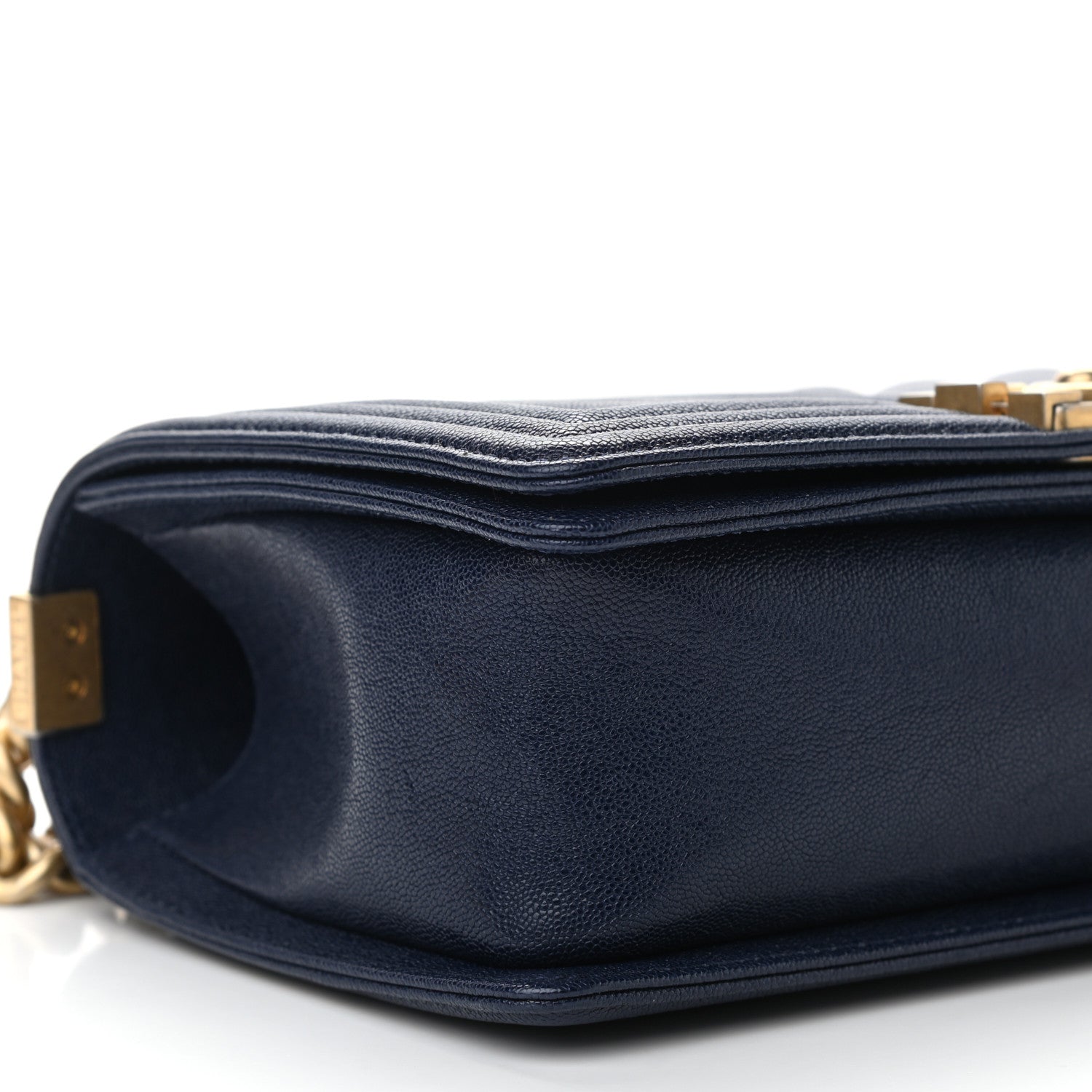 Chanel Caviar Chevron Quilted Medium Boy Flap Navy 8 of 10