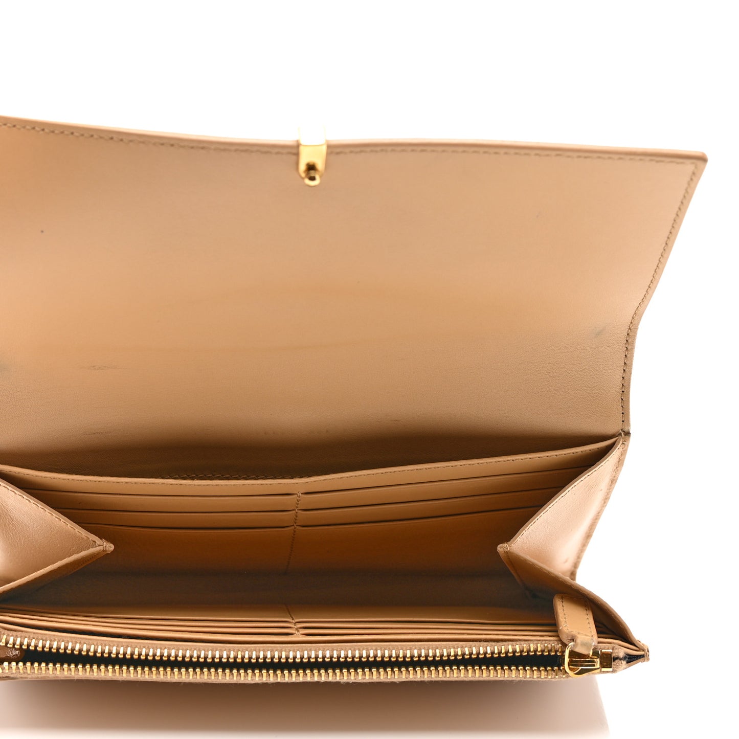 Calfskin Classic Y Ligne Clutch Dark Beige