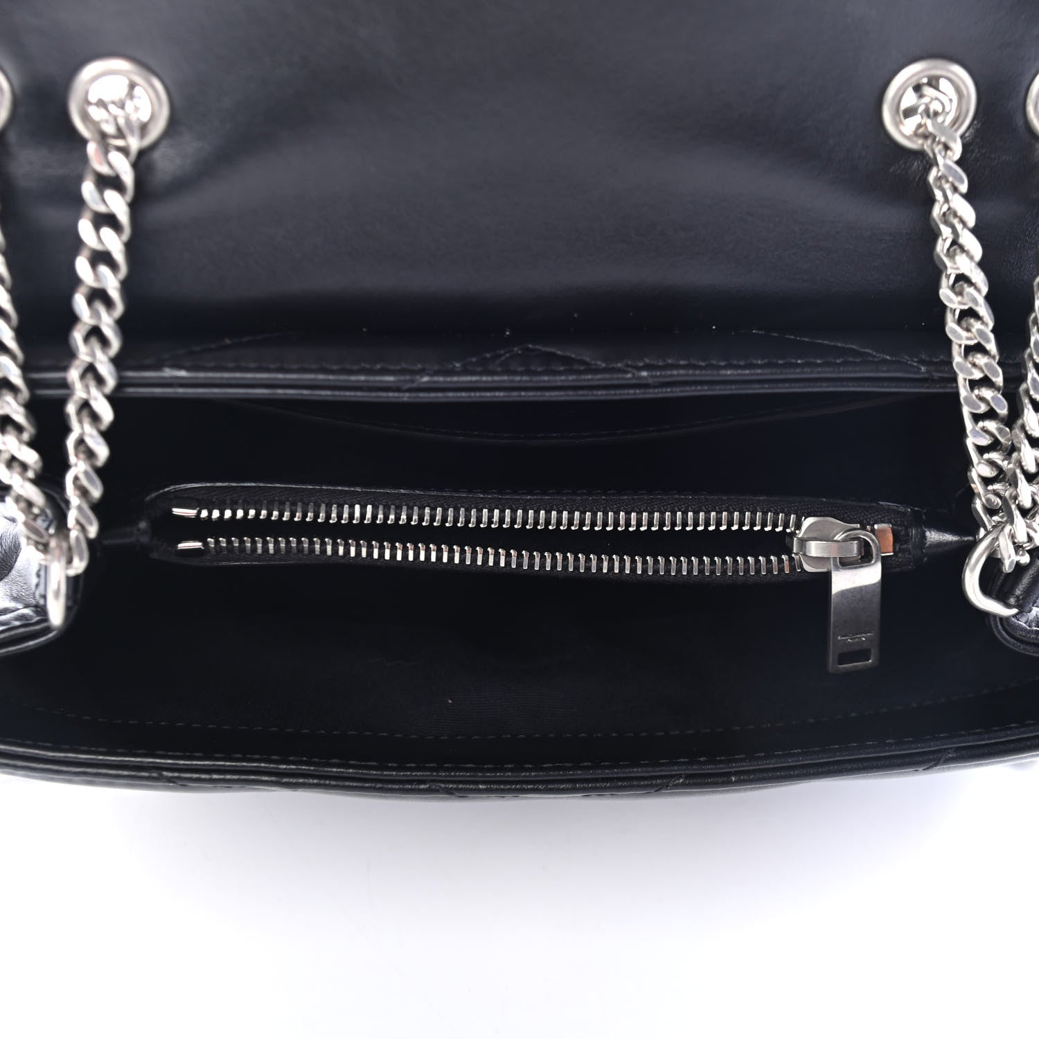 Saint Laurent Calfskin Y Quilted Monogram Small Loulou Chain Satchel Black 4 of 4