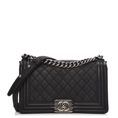 Chanel Iridescent Caviar Quilted Medium Boy Flap Black 1 of 12