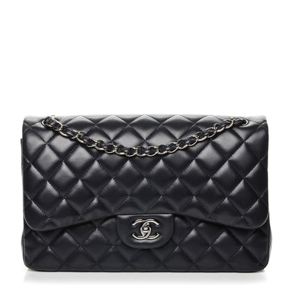 Chanel Lambskin Quilted Jumbo Double Flap Dark Navy 1 of 7