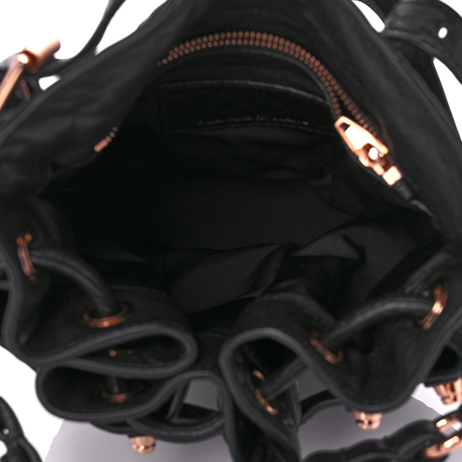 Alexander Wang Pebbled Lambskin Diego Bucket Black Rose Gold Hardware 5 of 8