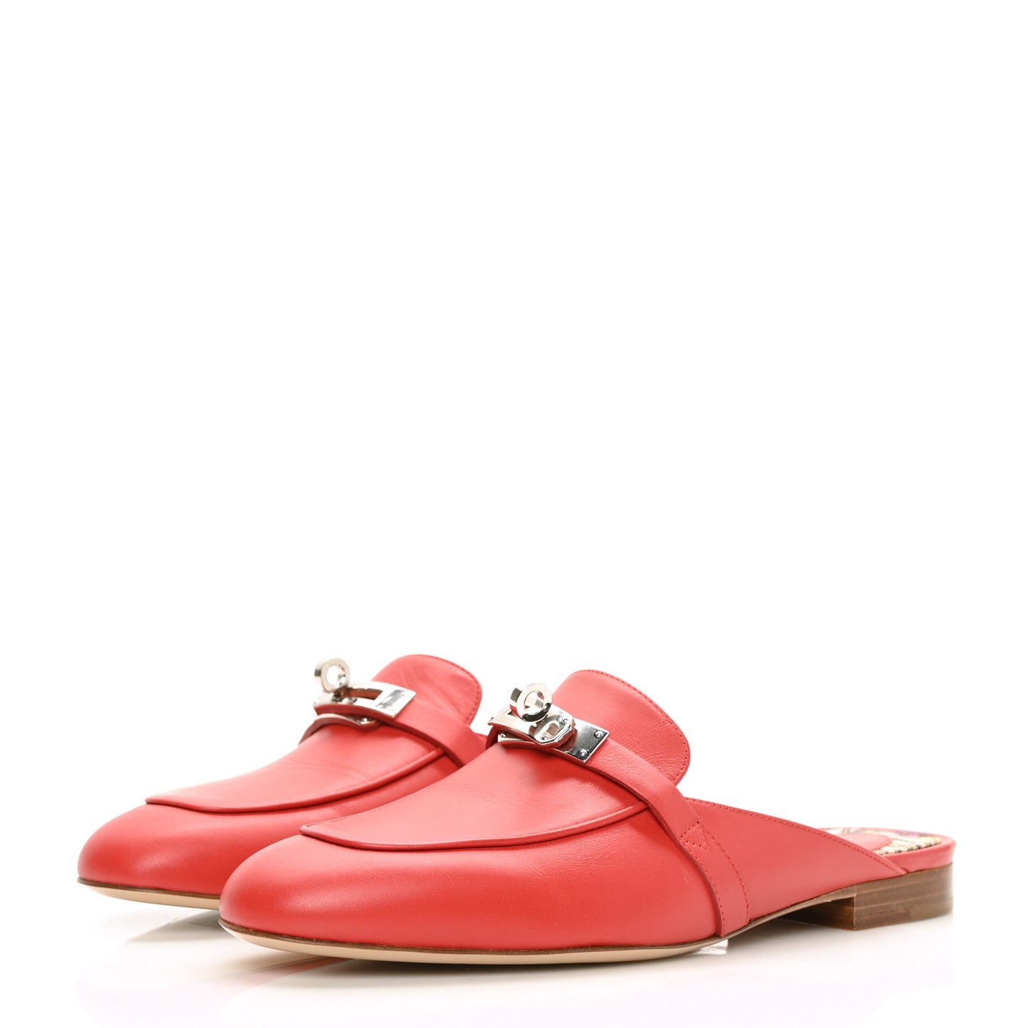 Calfskin Oz Mules 37 Orange Solaire