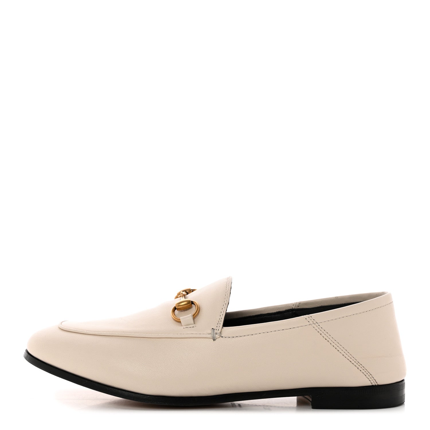 Gucci Lambskin Womens Brixton Horsebit Loafers 37.5 Mystic White 1 of 14