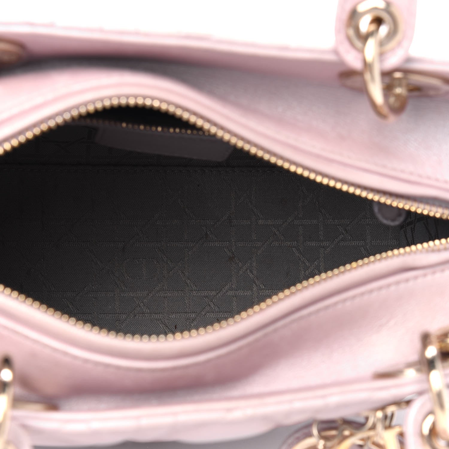 Christian Dior Pearly Lambskin Cannage Medium Lady Dior Lotus 4 of 4