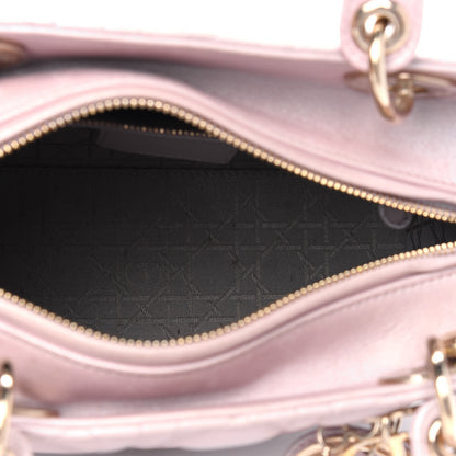 Christian Dior Pearly Lambskin Cannage Medium Lady Dior Lotus 4 of 4