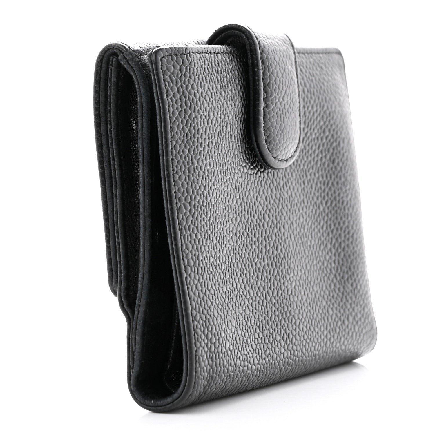 Chanel Caviar Timeless CC Compact French Wallet Black 3 of 13