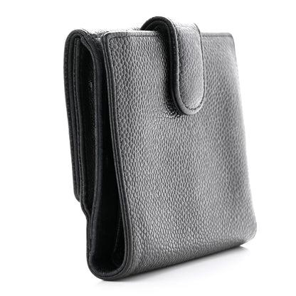 Chanel Caviar Timeless CC Compact French Wallet Black 3 of 13