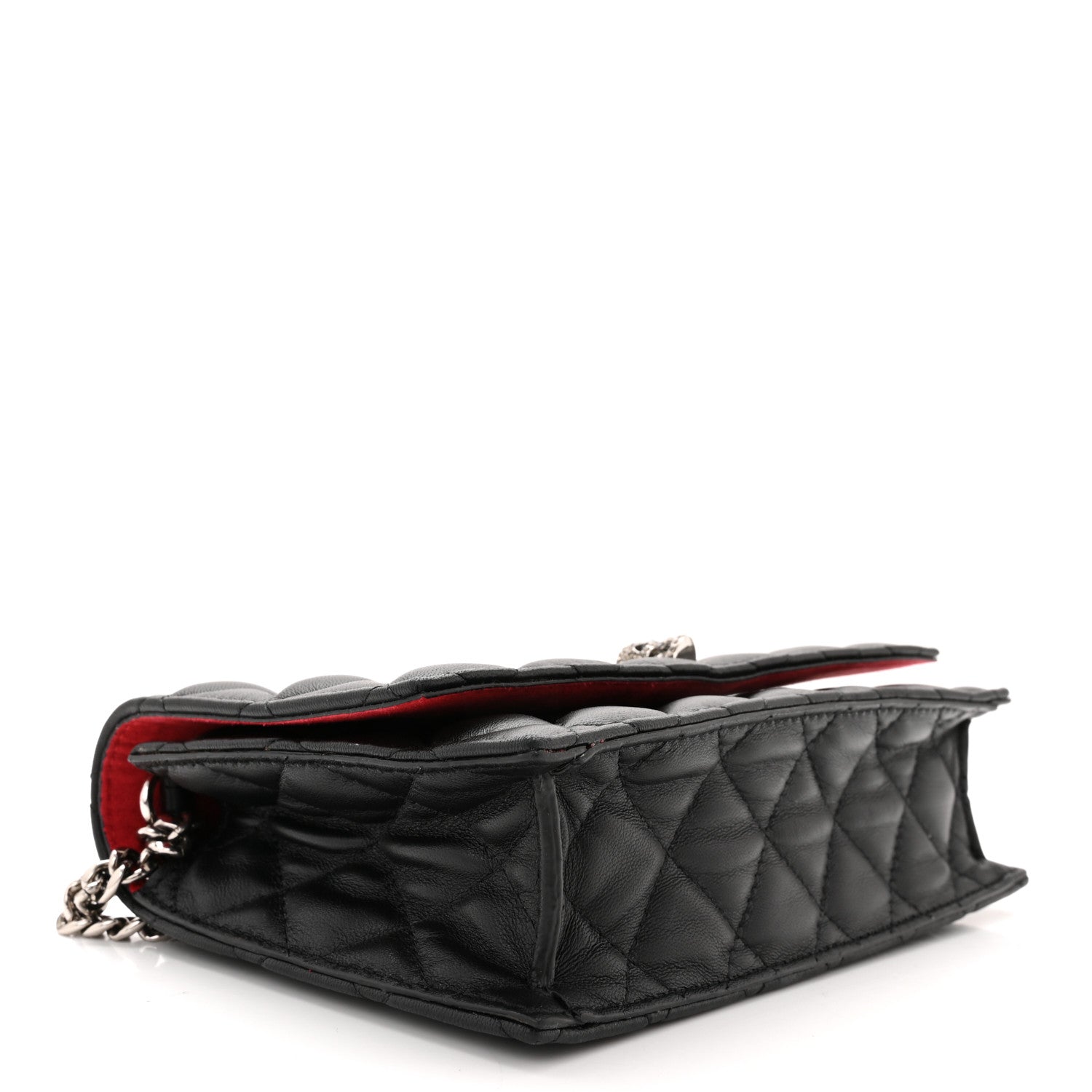 Alexander McQueen Calfskin Quilted Mini Skull Chain Crossbody Bag Black 4 of 10