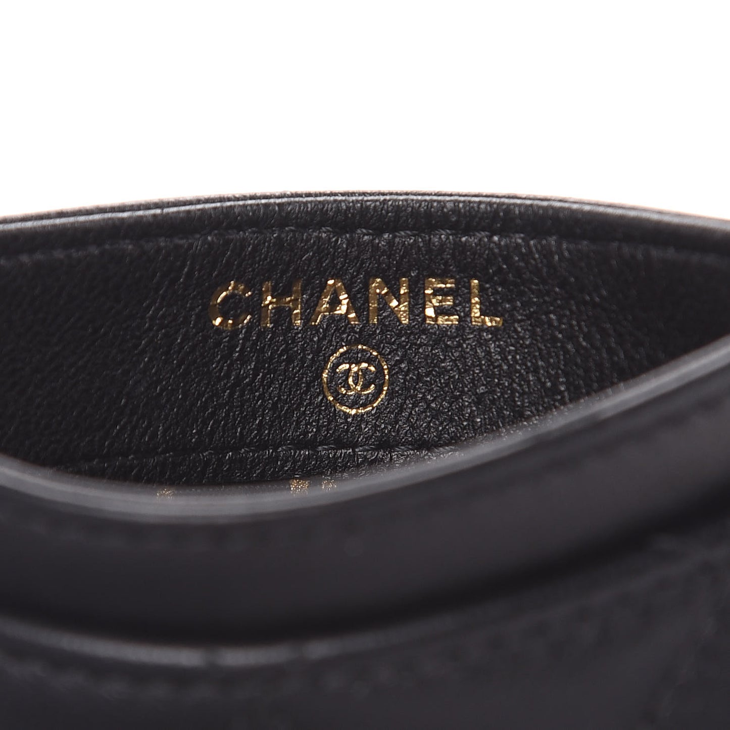 Lambskin Quilted Card Holder Black