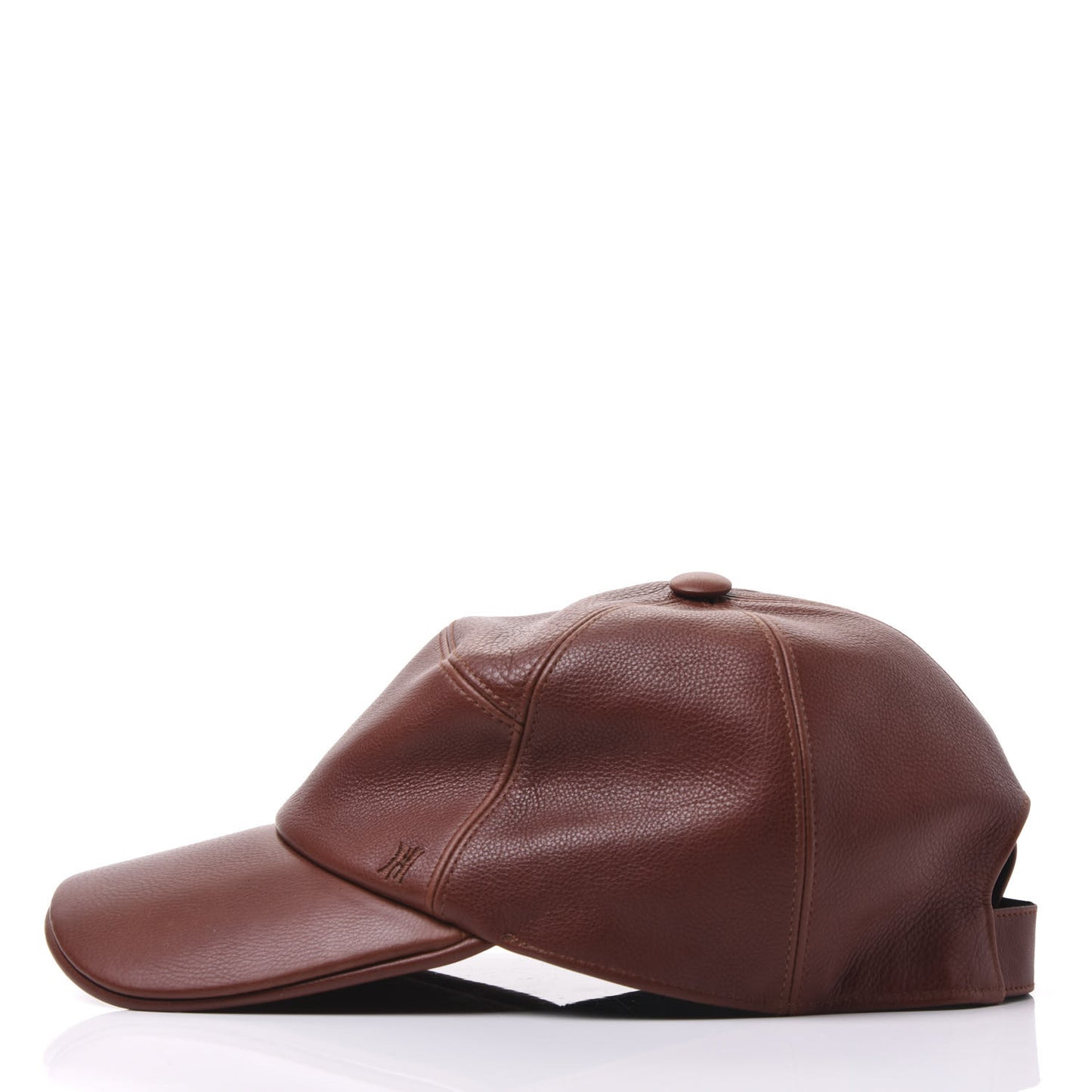 Grained Calfskin Mens Hat 60 Brown