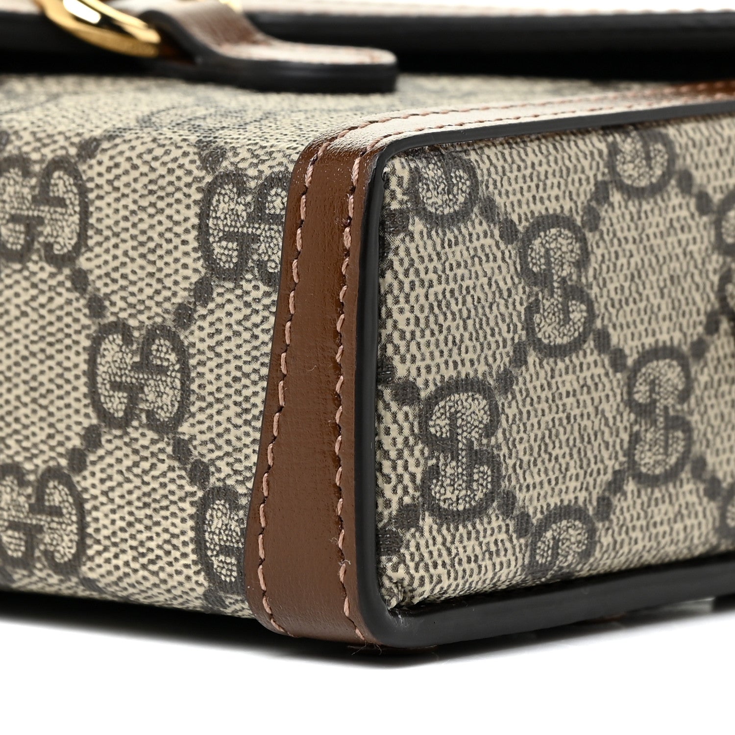 Gucci GG Supreme Monogram Mini Horsebit 1955 Shoulder Bag Beige Brown Sugar 10 of 10