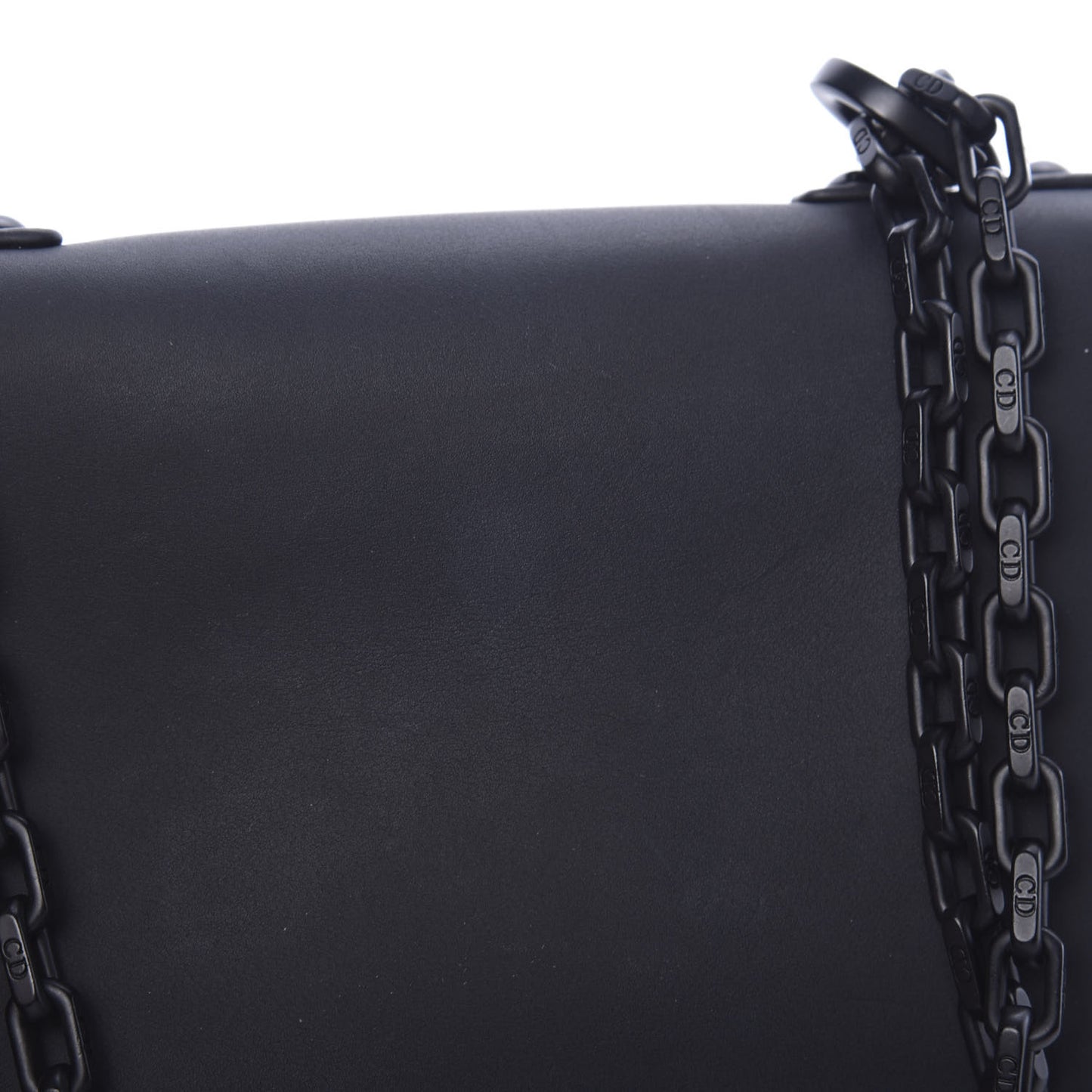 Ultra Matte Calfskin Mini J'Adior Chain Flap Bag Black