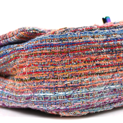 Chanel Tweed Quilted Mini Rectangular Flap Blue Pink Orange 9 of 11