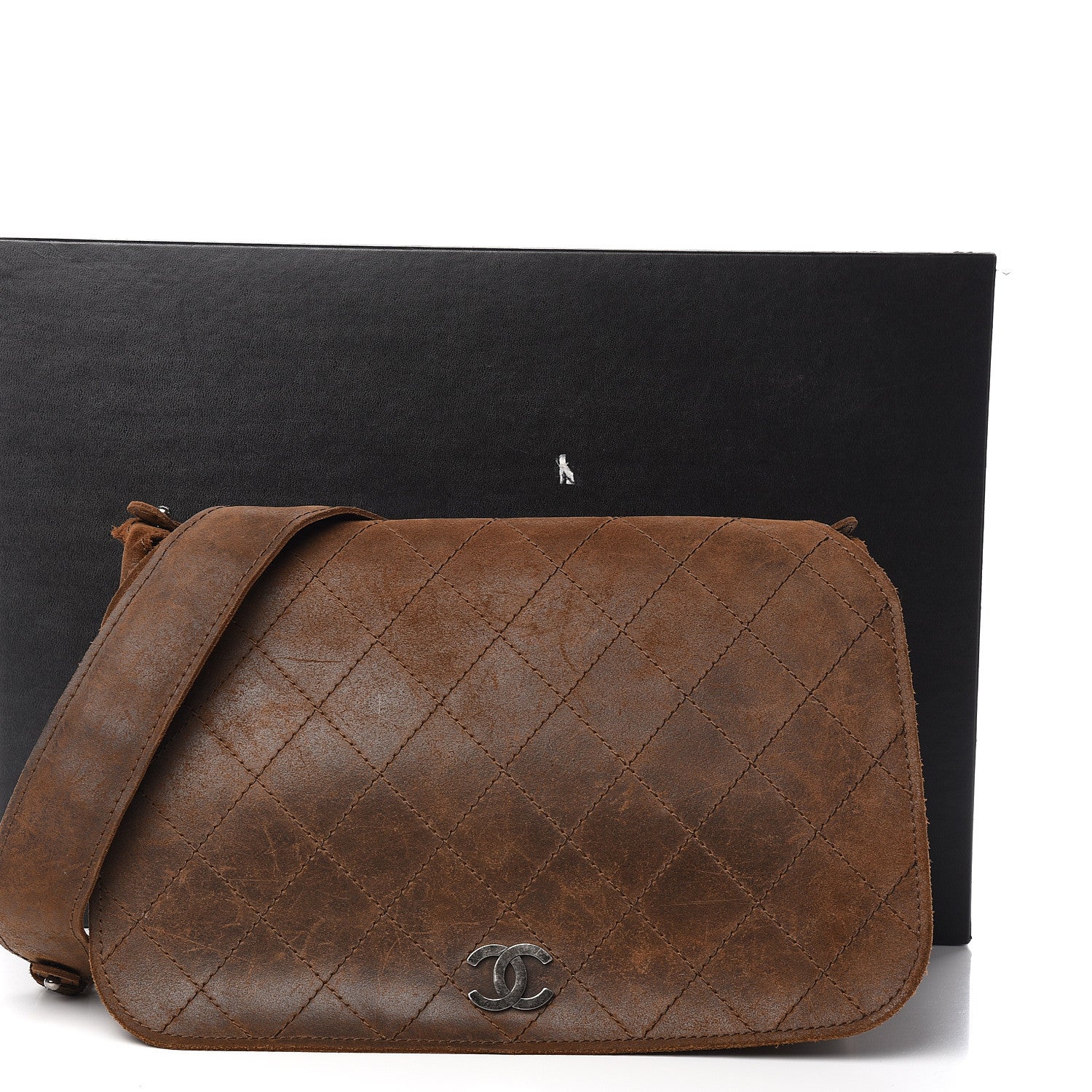 Chanel Nubuck Stitched Highlander Messenger Brown 17 of 17