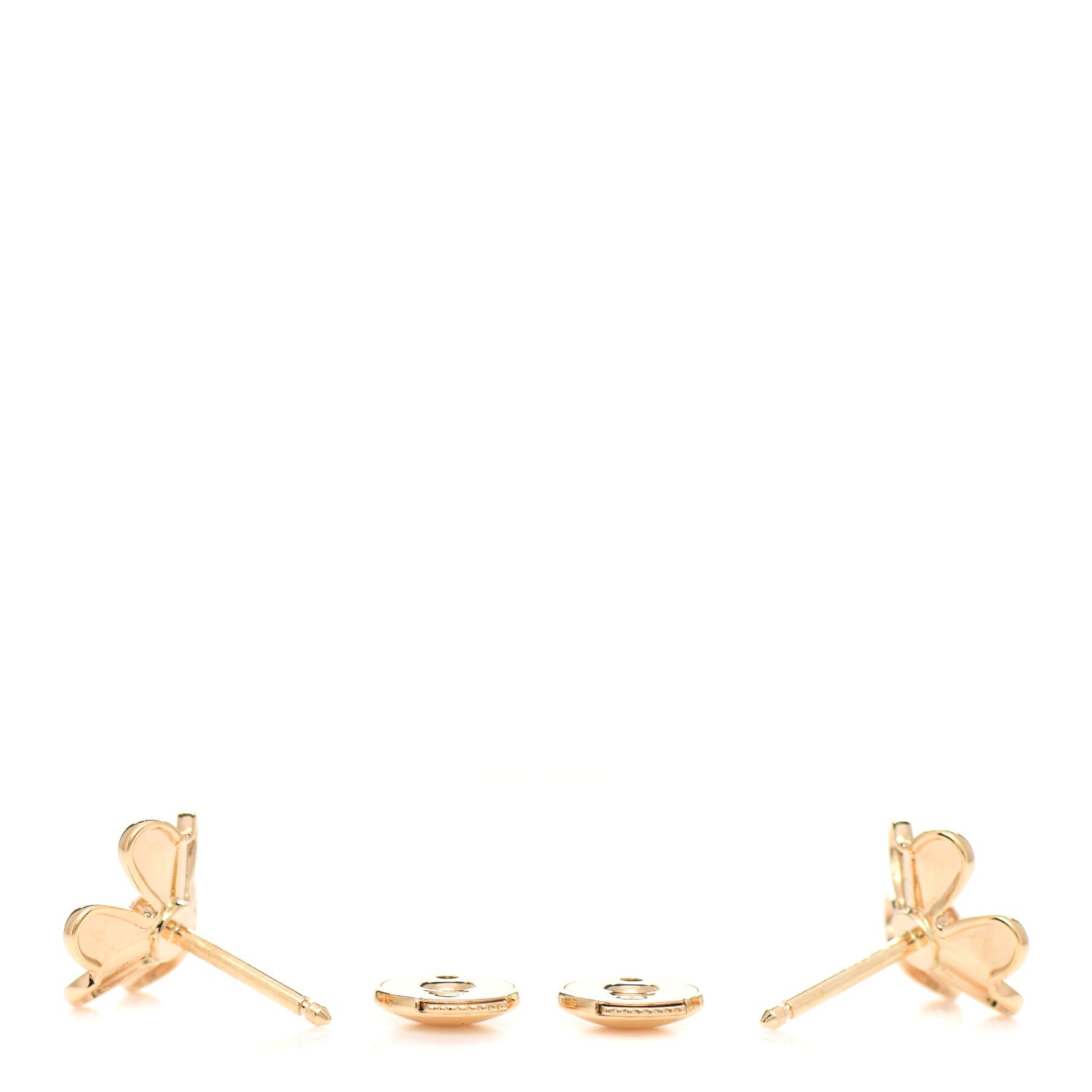 Van Cleef & Arpels 18K Yellow Gold Diamond Mini Frivole Earrings 3 of 4