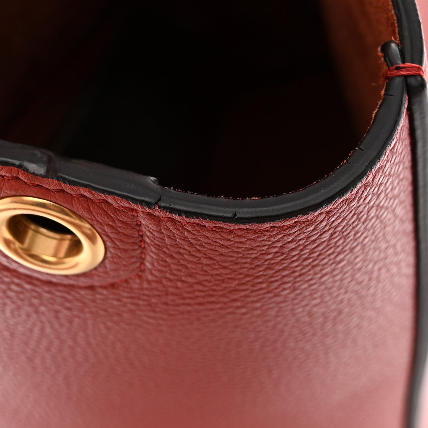Soft Grained Calfskin Small Sangle Bucket Bag Dark Claycourt