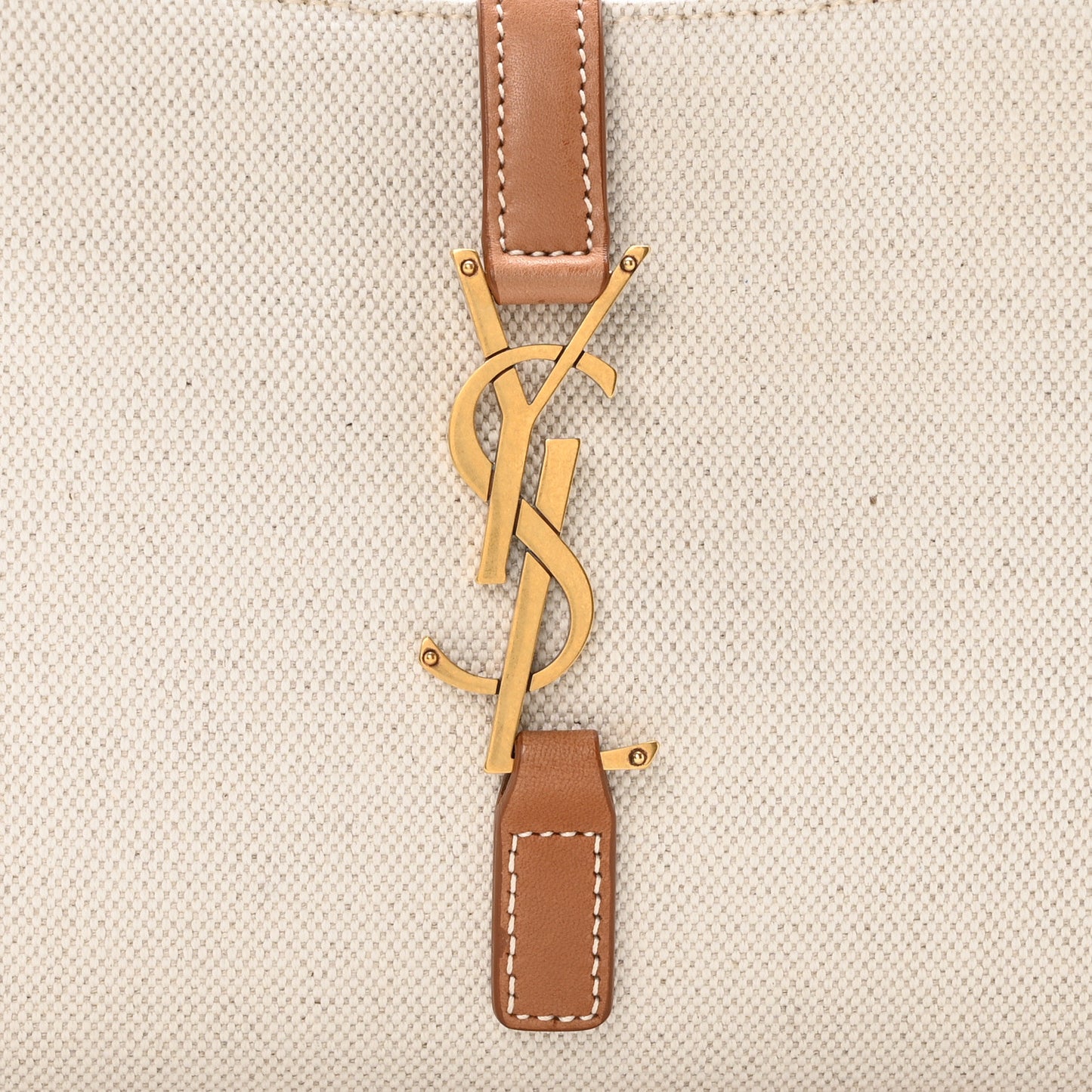 Smooth Calfskin Canvas Le 5 A 7 Hobo Natural Beige Brick