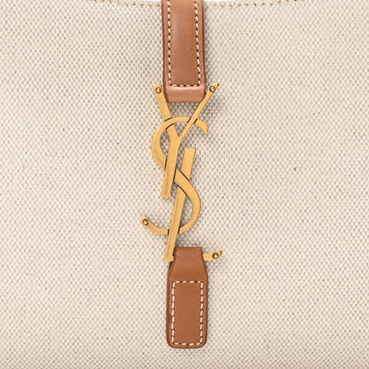 Saint Laurent Smooth Calfskin Canvas Le 5 A 7 Hobo Natural Beige Brick 8 of 10
