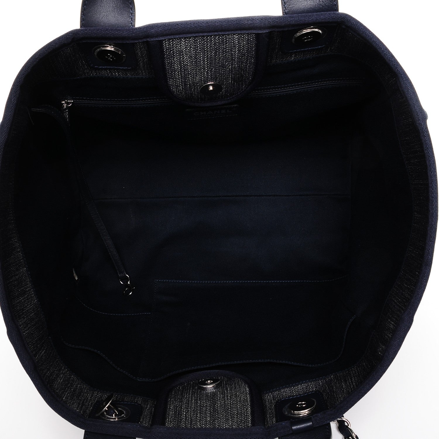 Chanel Canvas Large Deauville Tote Dark Blue 5 of 7