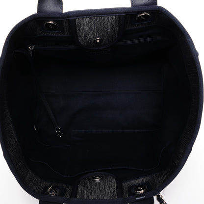 Chanel Canvas Large Deauville Tote Dark Blue 5 of 7