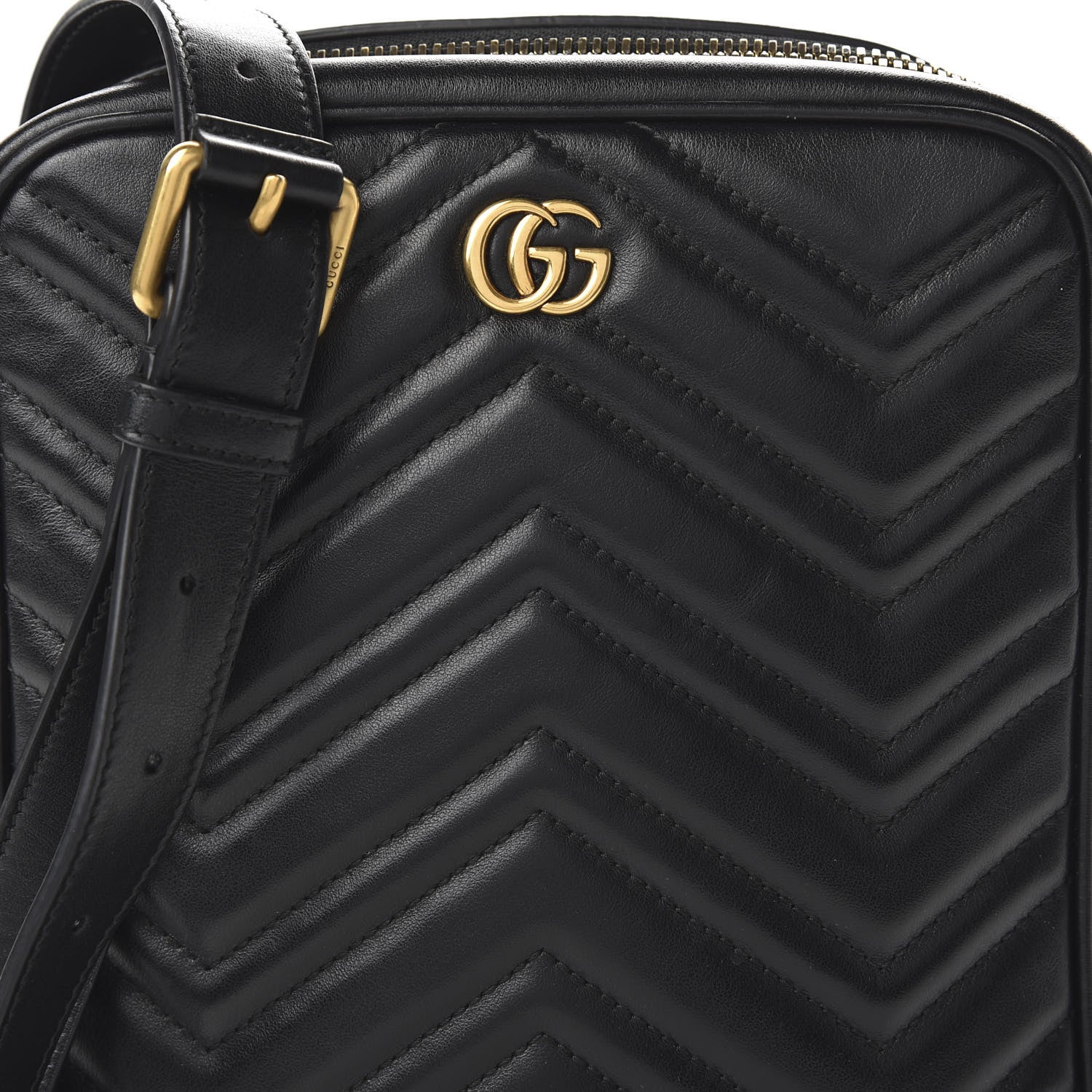 Gucci Calfskin Matelasse GG Marmont Travel Bag Black 10 of 10