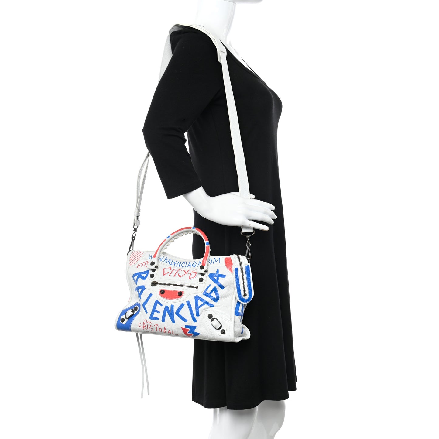 Agneau Graffiti All Over Classic Hardware S City White Bleu Rouge