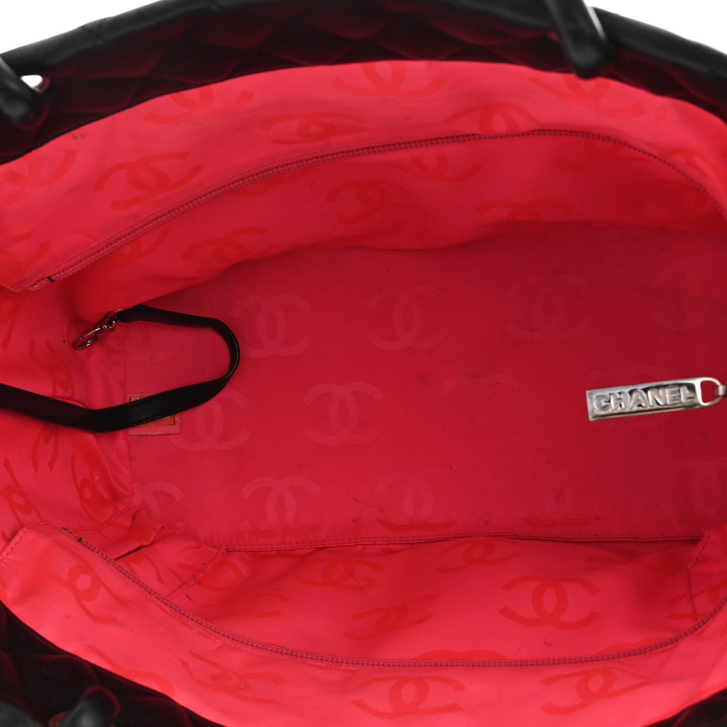 Calfskin Quilted Large Cambon Tote Black