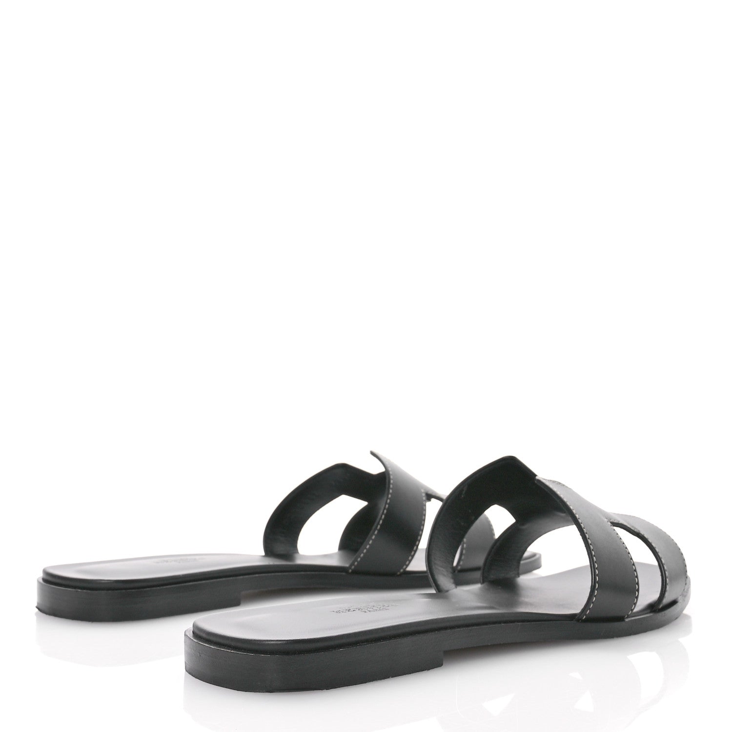 Hermes Box Calfskin Oran Sandals 41 Black 5 of 10